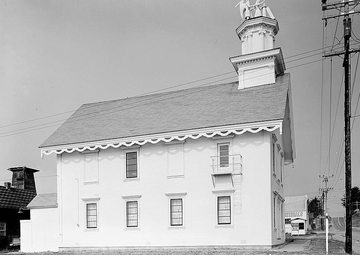 Historic Photo : Masonic Temple, Lansing & Ukiah Streets, Mendocino, Mendocino County, CA 1 Photograph