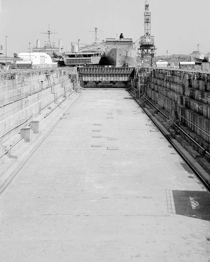 Historic Photo : Mare Island Naval Shipyard, Drydock No. 2, California Avenue, east side near Ninth Street, Vallejo, Solano County, CA 9 Photograph
