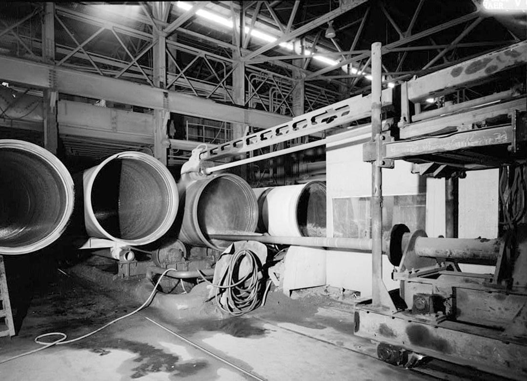 Historic Photo : United States Pipe & Foundry Company Plant, Pipe Casting & Testing Area, 2023 St. Louis Avenue at I-20/59, Bessemer, Jefferson County, AL 7 Photograph