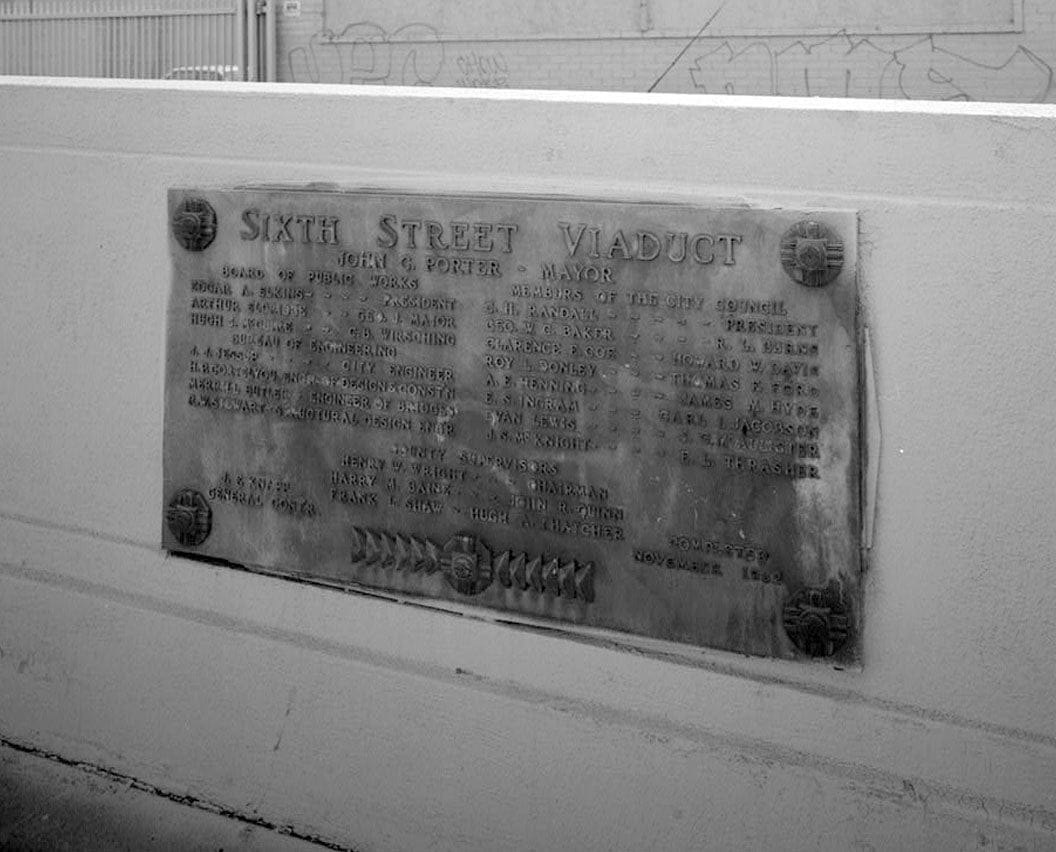 Historic Photo : Sixth Street Bridge, Spanning 101 Freeway at Sixth Street, Los Angeles, Los Angeles County, CA 7 Photograph