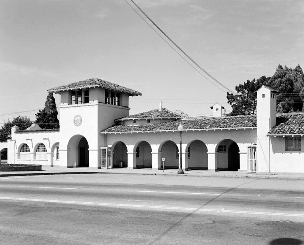 Historic Photo : Southern Pacific Railroad Station, Burlingame Avenue & California Drive, Burlingame, San Mateo County, CA 2 Photograph