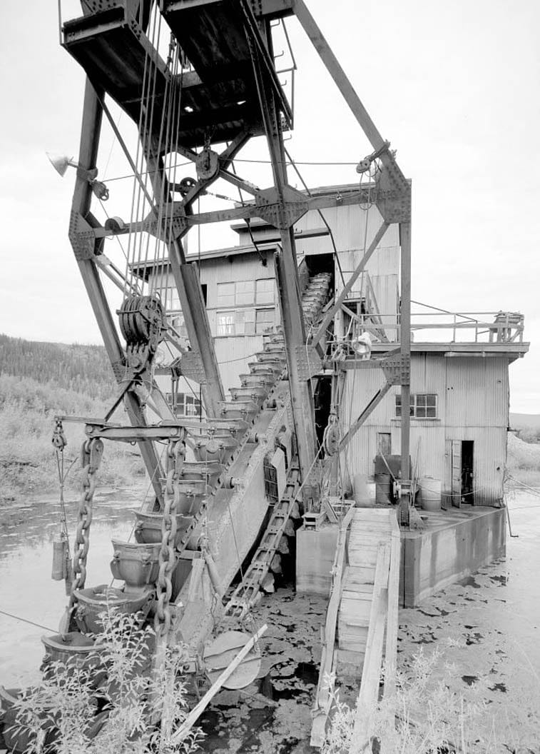 Historic Photo : Gold Placers Incorporated, Coak Creek Dredge, Near Coal Creek & Yukon River, Eagle, Southeast Fairbanks Census Area, AK 12 Photograph
