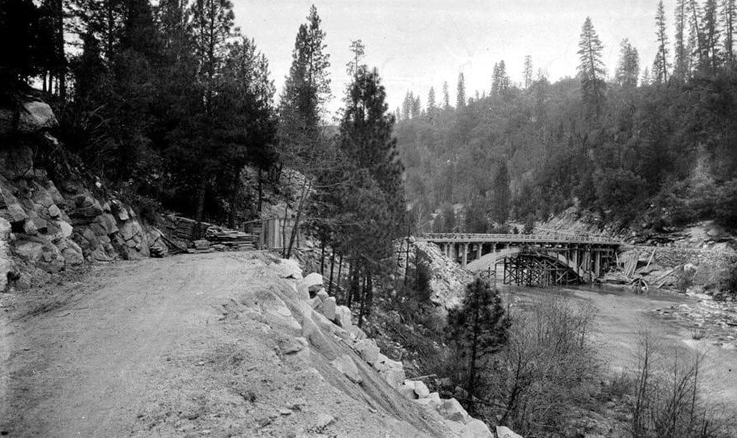 Historic Photo : Freeman's Crossing Bridge, Spanning Middle Fork of Yuba River at CA State Highway 49, North San Juan, Nevada County, CA 1 Photograph