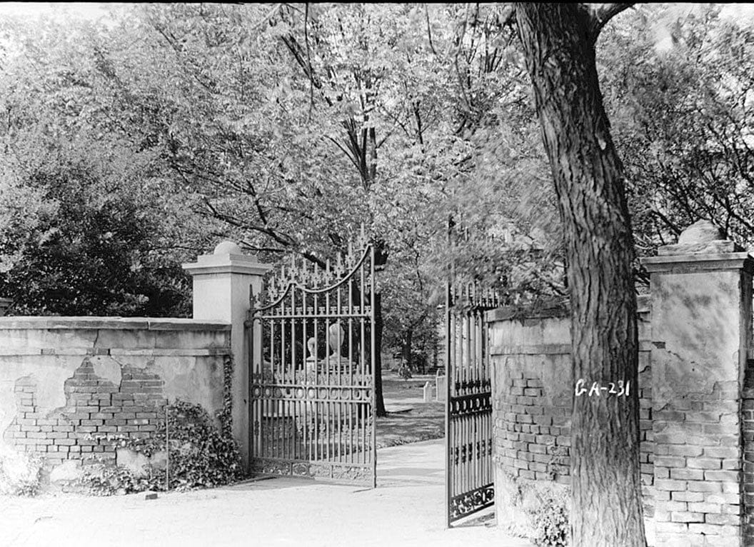 Historic Photo : St. Paul's Parish Cemetery Gate & Gravestones, 605 Reynolds Street, Augusta, Richmond County, GA 1 Photograph
