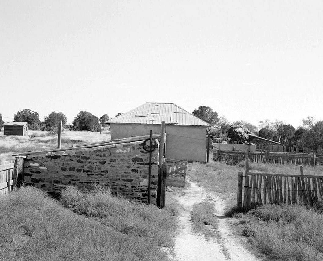 Historic Photo : Adam & Bessie Arnet Homestead, Adobe Barn, East & adjacent to stone shed, Model, Las Animas County, CO 3 Photograph