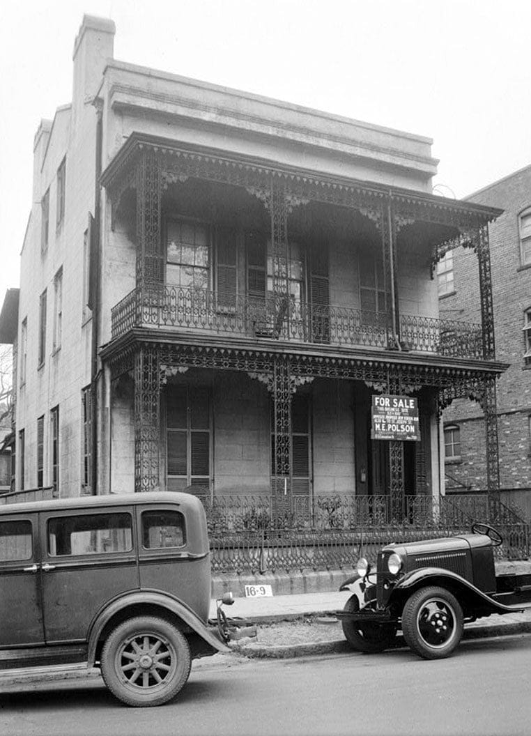 Historic Photo : 154 Saint Louis Street (House, Iron Gate), Mobile, Mobile County, AL 1 Photograph