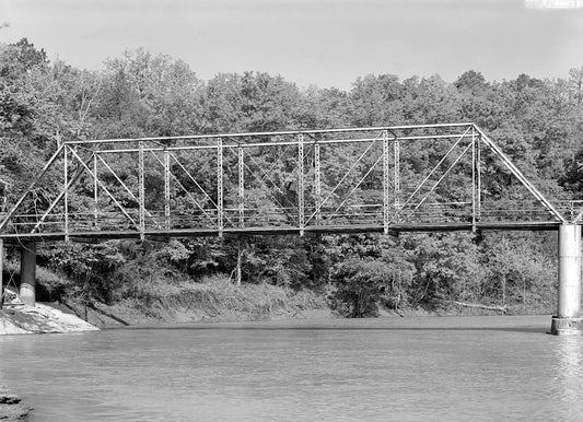 Historic Photo : Wire Ford Bridge, Spanning Big Mulberry Creek at Wire Road (CR 67), Pleasant Hill, Crawford County, AR 1 Photograph