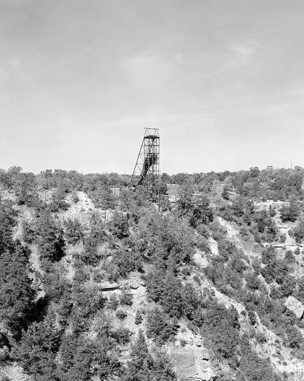 Historic Photo : Orphan Lode Mine, Headframe, North of West Rim Road between Powell Point and Maricopa Point, South Rim, Grand Canyon Village, Coconino County, AZ 3 Photograph