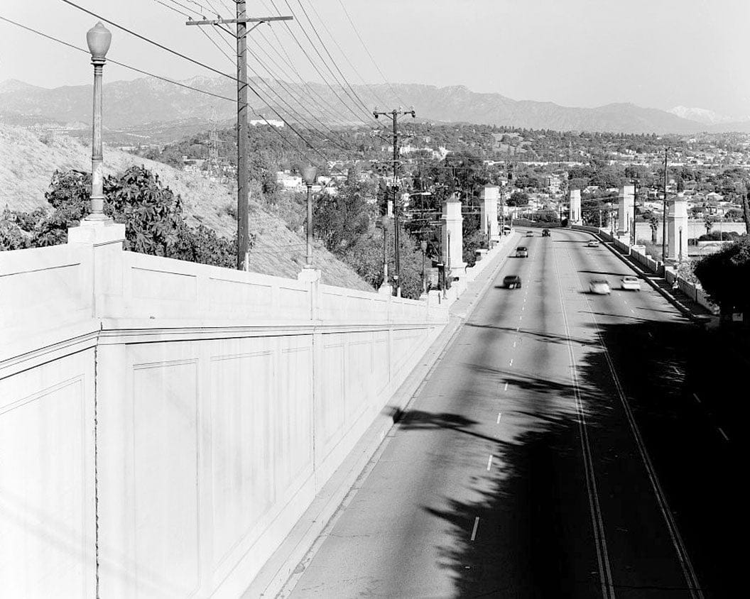 Historic Photo : Glendale-Hyperion Viaduct, Spanning Golden State Freeway (I-5) & Los Angeles River at Glendale Boulevard, Los Angeles, Los Angeles County, CA 1 Photograph