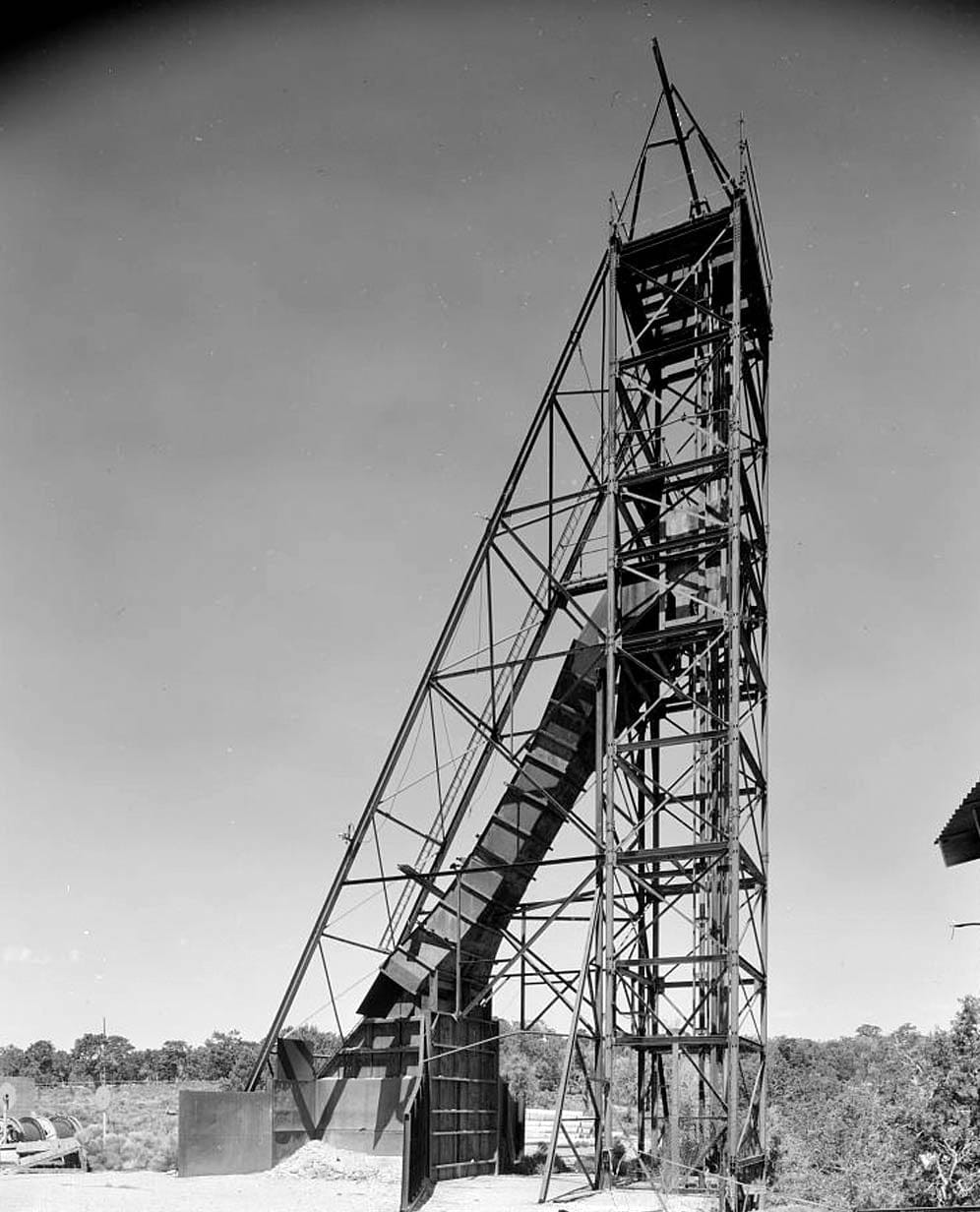 Historic Photo : Orphan Lode Mine, Headframe, North of West Rim Road between Powell Point and Maricopa Point, South Rim, Grand Canyon Village, Coconino County, AZ 4 Photograph