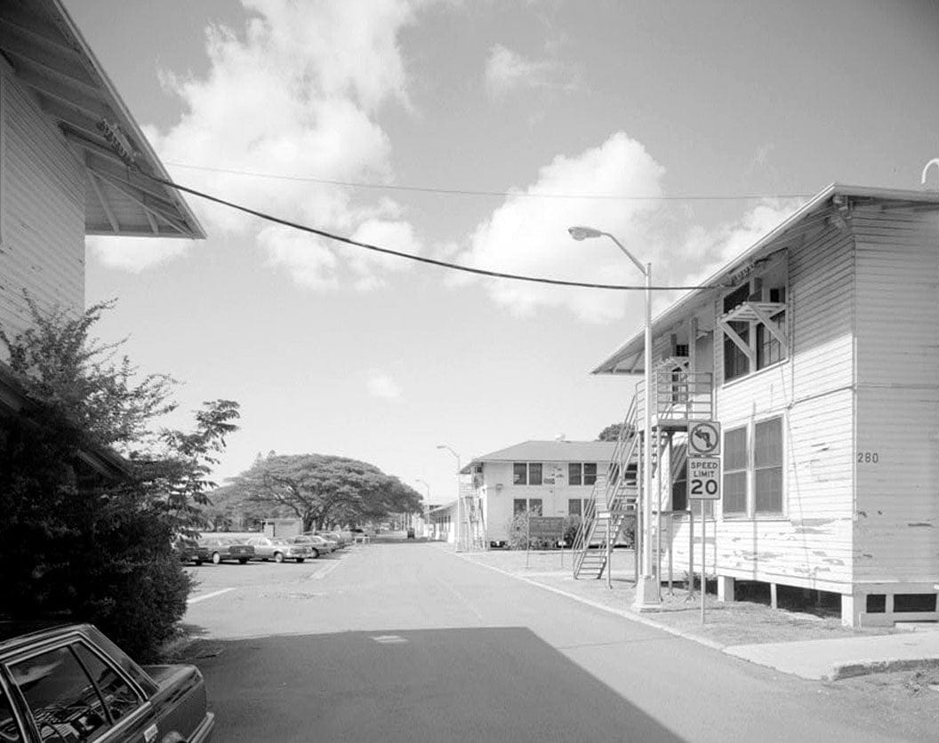 Historic Photo : U.S. Naval Base, Pearl Harbor, Barracks, Neville Way at Corner of Russell Way, Pearl City, Honolulu County, HI 1 Photograph