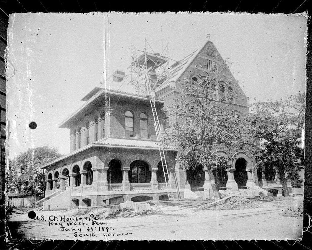 Historic Photo : Key West Post Office, U.S. Customs House, U.S. Courthouse & Lighthouse Quarters, Front Street, Key West, Monroe County, FL 4 Photograph