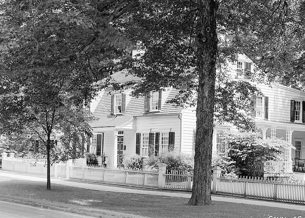 Historic Photo : Reverend Thomas Hawley House, Main Street & Branchville Road, Ridgefield, Fairfield County, CT 1 Photograph