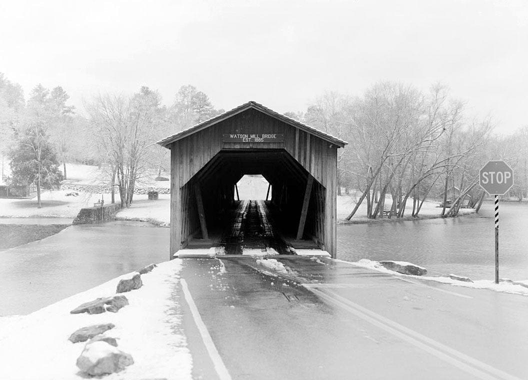 Historic Photo : Watson Mill Bridge, Spanning South Fork Broad River, Watson Mill Road, Watson Mill Bridge State Park, Comer, Madison County, GA 4 Photograph