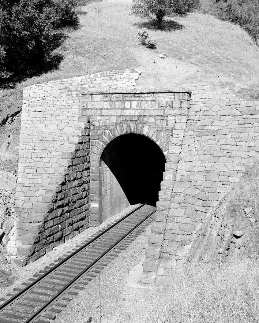 Historic Photo : Central Pacific Transcontinental Railroad, Tunnel No. 24, Milepost 132.9, Applegate, Placer County, CA 1 Photograph