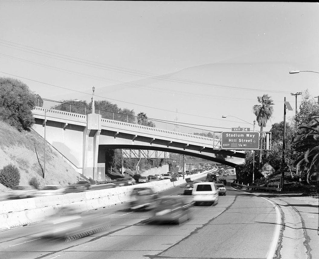 Historic Photo : Arroyo Seco Parkway, College Street Bridge, Milepost 24.16, Los Angeles, Los Angeles County, CA 1 Photograph