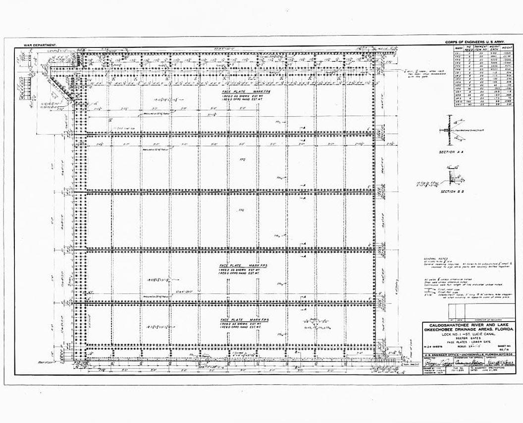 Historic Photo : St. Lucie Canal, St. Lucie Lock No. 1, St. Lucie, Cross State Canal, Okeechobee Intracoastal Waterway, Stuart, Martin County, FL 14 Photograph