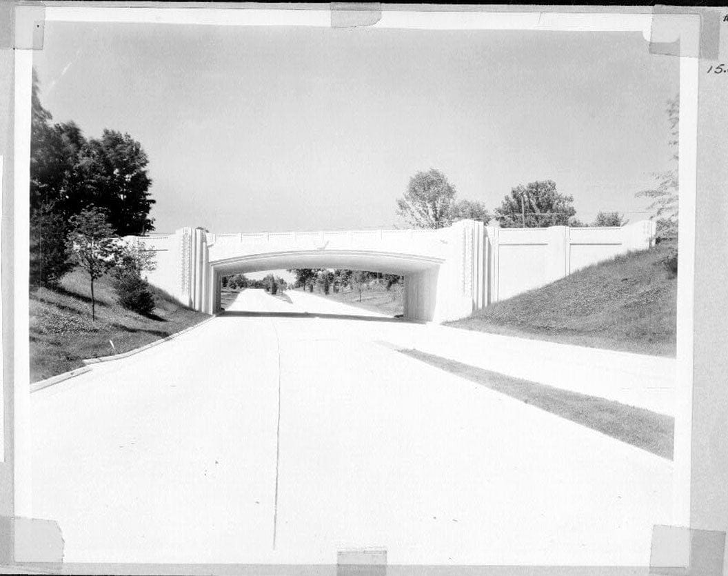 Historic Photo : Merritt Parkway, White Oak Shade Road Bridge, Spanning Merritt Parkway, New Canaan, Fairfield County, CT 2 Photograph