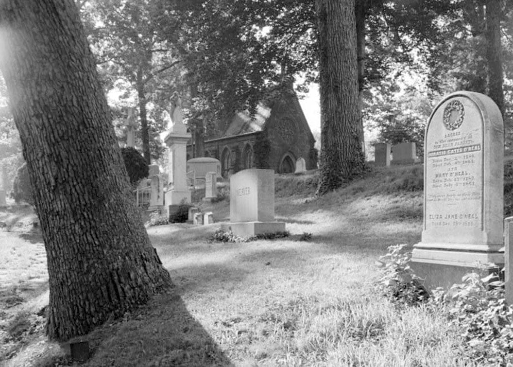 Historic Photo : Oak Hill Cemetery, Chapel, 3001 R Street Northwest, Northeast of gatehouse, Washington, District of Columbia, DC 1 Photograph