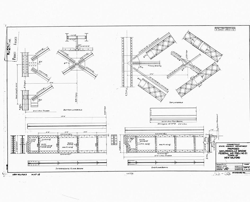 Historic Photo : Gaylordsville Bridge, Spanning Housatonic River at U.S. Highway 7, New Milford, Litchfield County, CT 6 Photograph