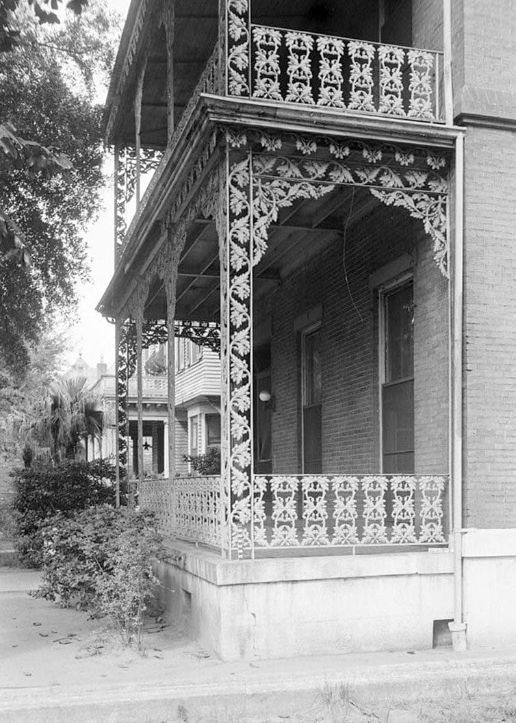 Historic Photo : Captain Owen Finnigan House (Ironwork), 752 Government Street, Mobile, Mobile County, AL 1 Photograph