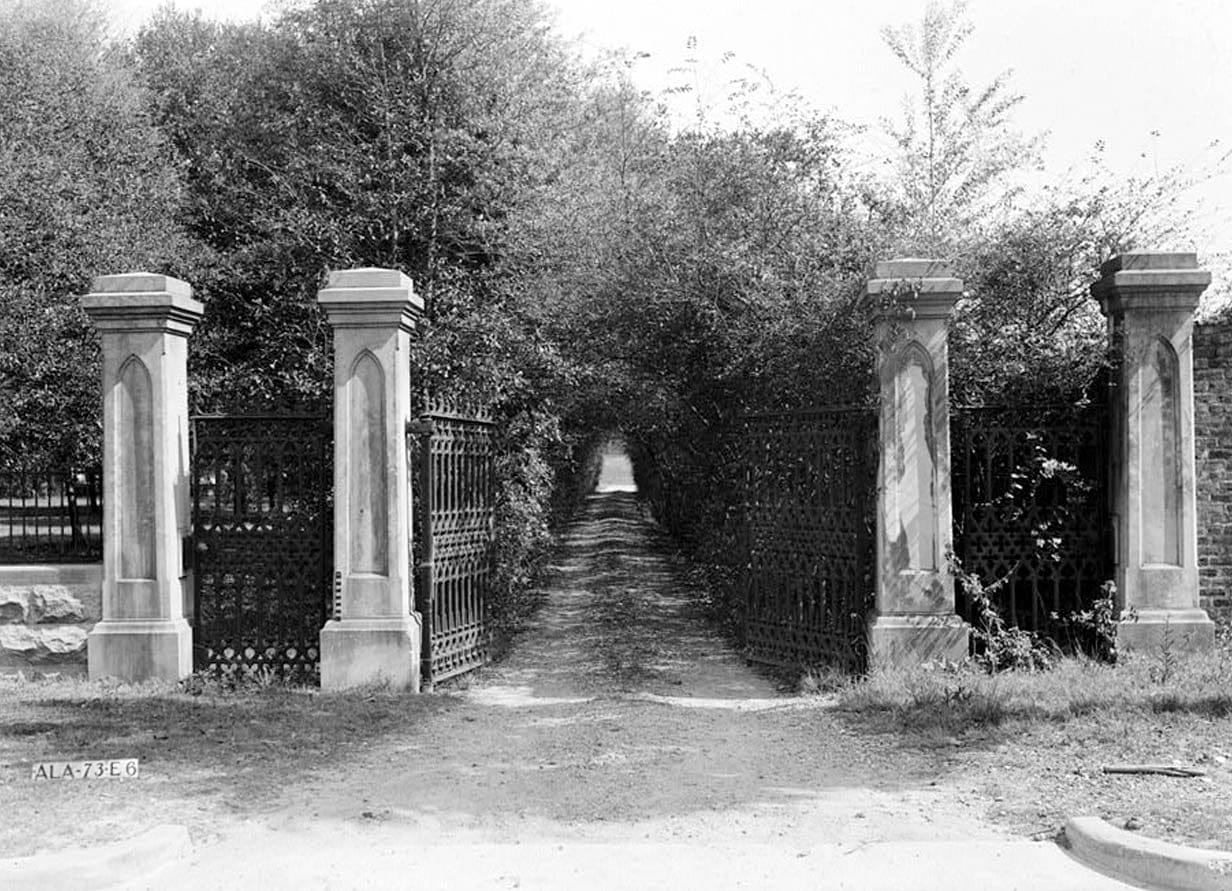 Historic Photo : Convent of the Visitation, Gates & Wall, Spring Hill Avenue, Mobile, Mobile County, AL 1 Photograph