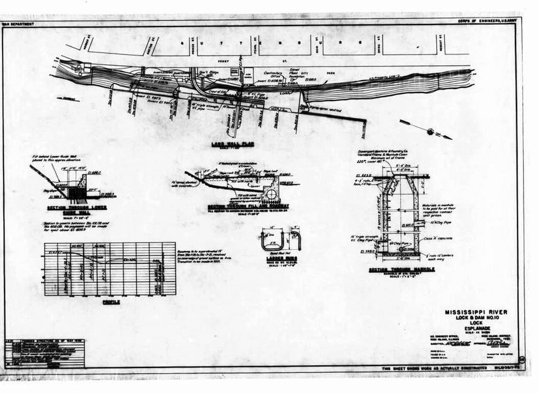 Historic Photo : Upper Mississippi River 9-Foot Channel, Lock & Dam No. 10, Guttenberg, Clayton County, IA 25 Photograph