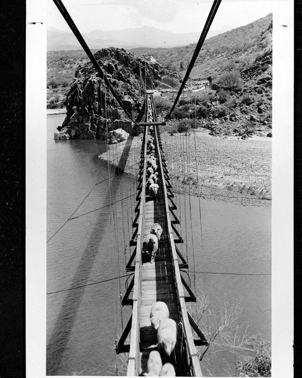 Historic Photo : Verde River Sheep Bridge, Spanning Verde River (Tonto National Forest), Cave Creek, Maricopa County, AZ 11 Photograph
