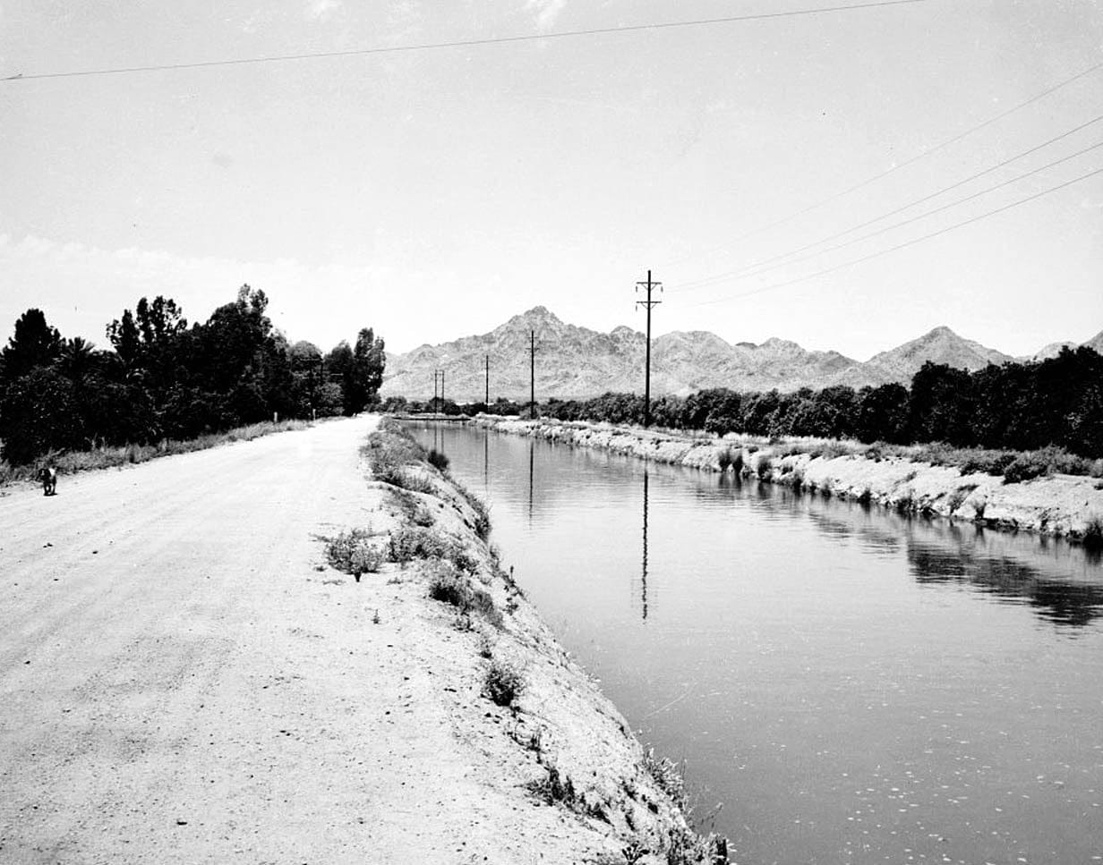 Historic Photo : Arizona Canal, North of Salt River, Phoenix, Maricopa County, AZ 1 Photograph