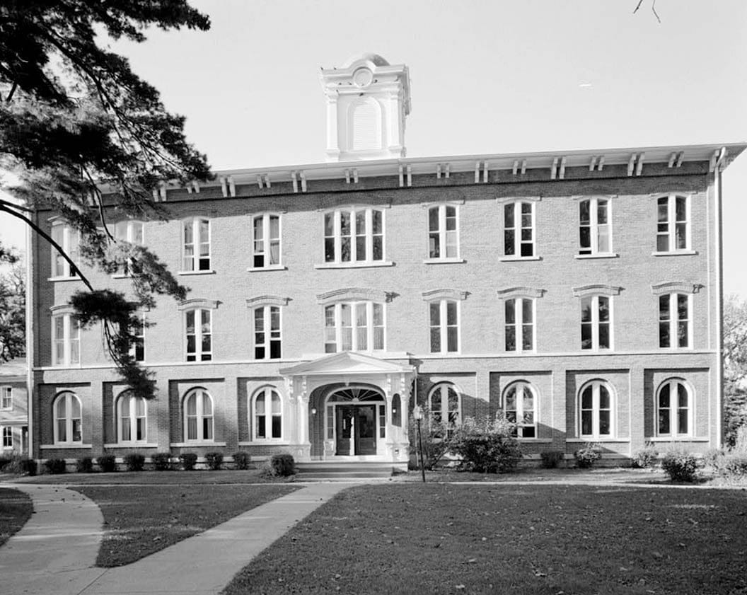 Historic Photo : Iowa Wesleyan College, Old Main Building, Broad Street, Mount Pleasant, Henry County, IA 2 Photograph