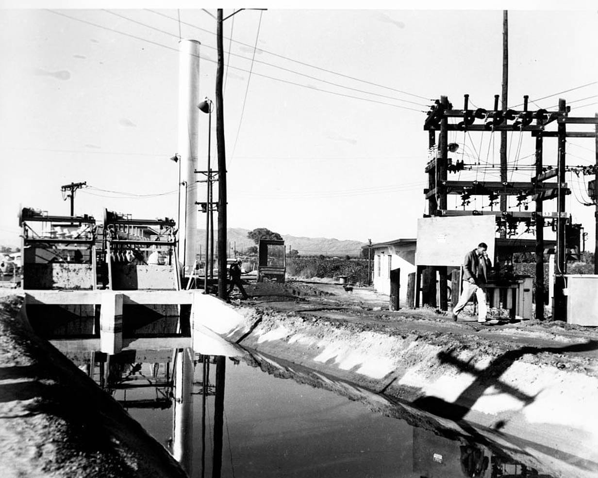 Historic Photo : Highline Canal & Pumping Station, South side of Salt River between Tempe, Phoenix & Mesa, Tempe, Maricopa County, AZ 4 Photograph