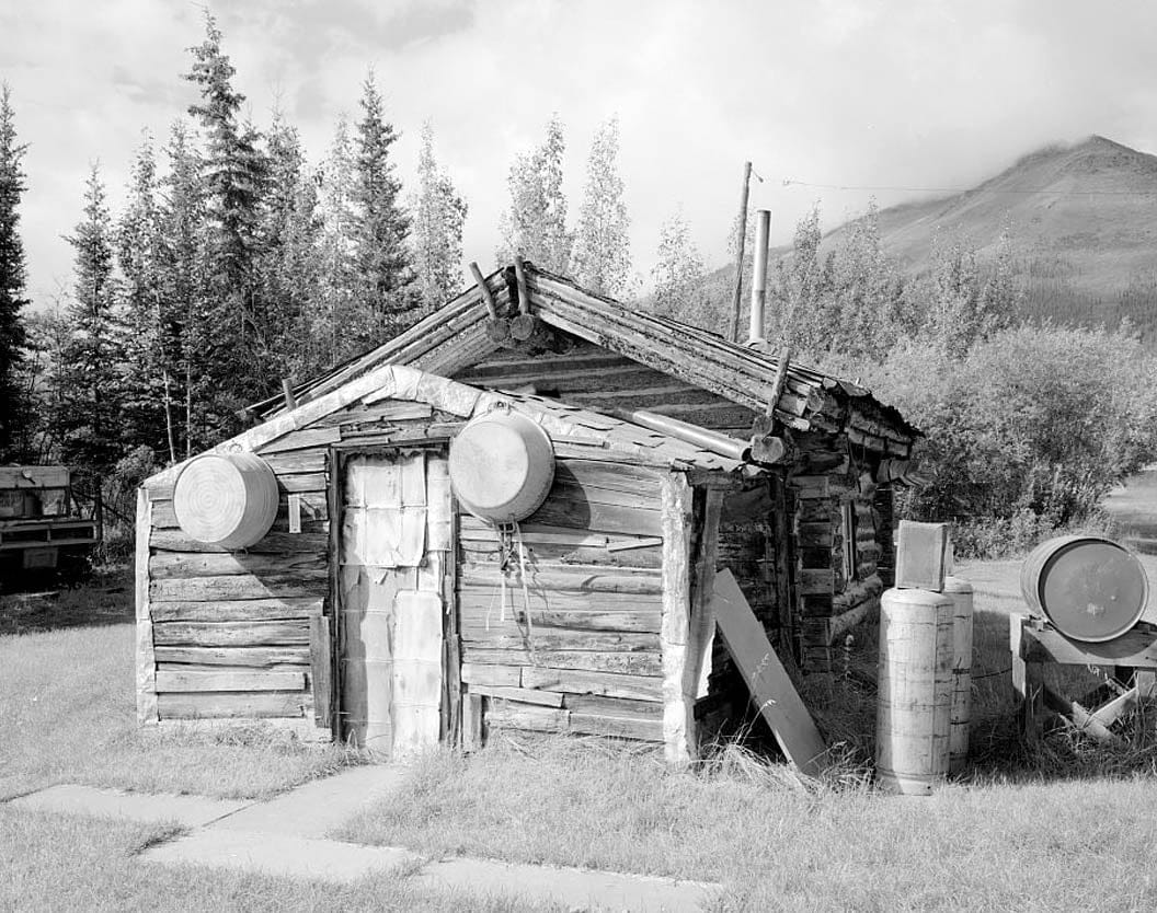 Historic Photo : Gus Larson Cabin, Koyukuk River at Wiseman Creek, Bettles Vicinity, Wiseman, Yukon-Koyukuk Census Area, AK 1 Photograph