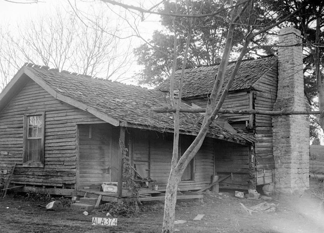 Historic Photo : Adam Weaver Log House, U.S. Highway 72, Rogersville, Lauderdale County, AL 1 Photograph