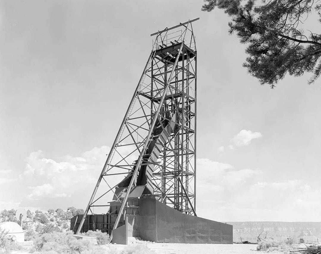 Historic Photo : Orphan Lode Mine, Headframe, North of West Rim Road between Powell Point and Maricopa Point, South Rim, Grand Canyon Village, Coconino County, AZ 1 Photograph