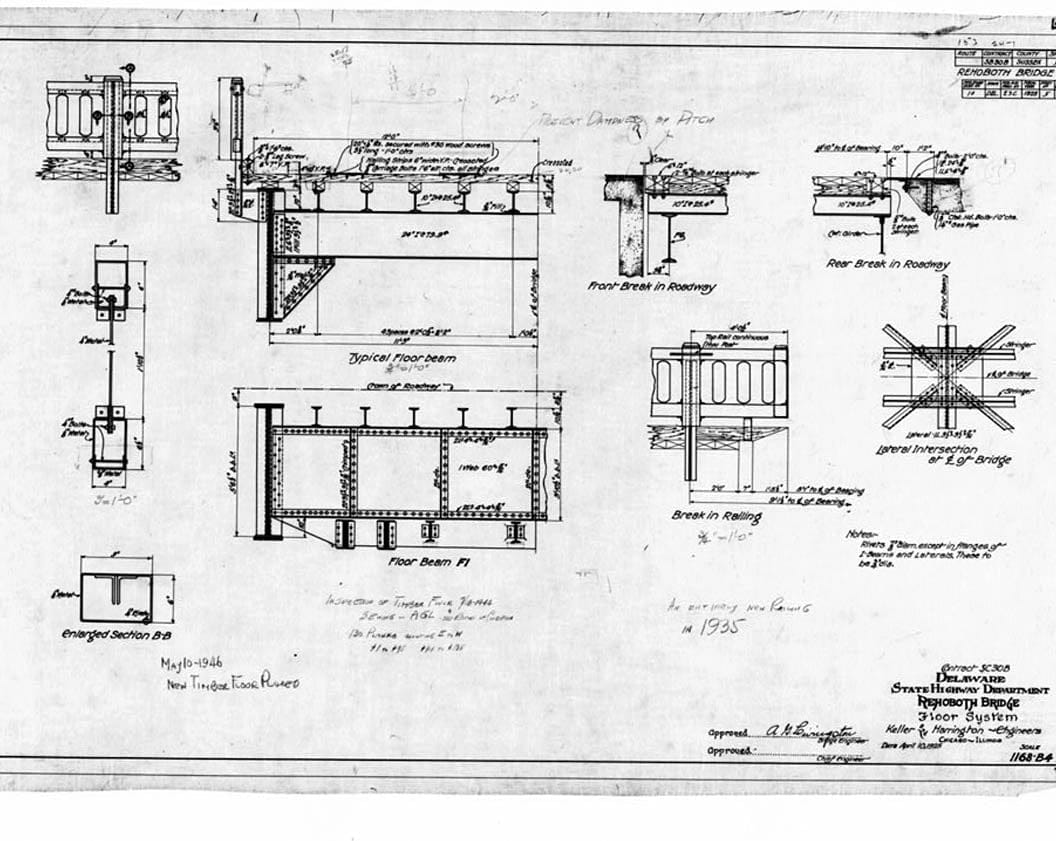 Historic Photo : Rehoboth Avenue Bridge, State Route 1A (Rehoboth Avenue) over Lewes & Rehoboth Canal, Rehoboth Beach, Sussex County, DE 5 Photograph