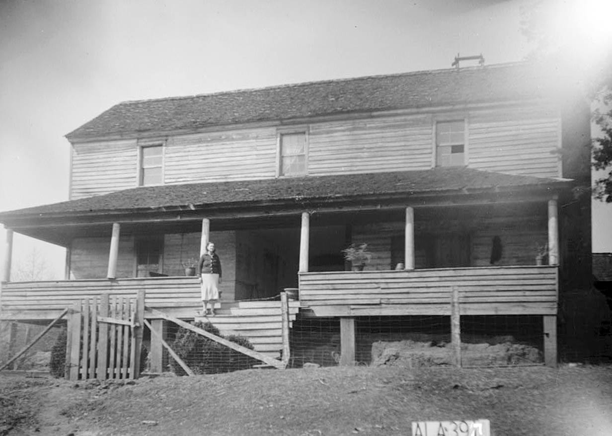 Historic Photo : George Bankhead House, Old Military Road, Crews, Lamar County, AL 1 Photograph