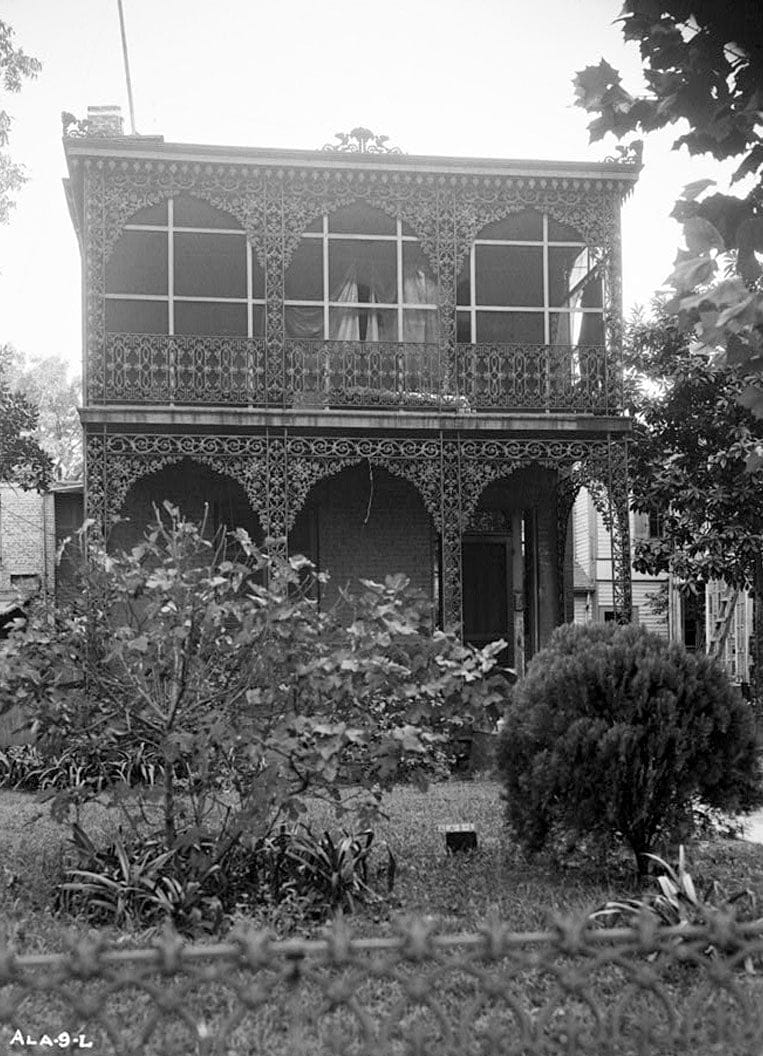 Historic Photo : Robert S. Bunker House, 157 Monroe Street (moved to 201 South Warren Street), Mobile, Mobile County, AL 1 Photograph