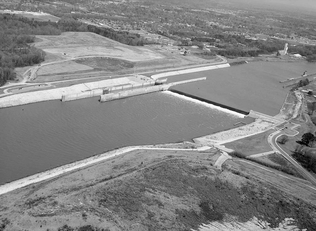 Historic Photo : William Baker Oliver Lock & Dam, Spans Warrior River between Tuscaloosa & Northport, Tuscaloosa, Tuscaloosa County, AL 1 Photograph