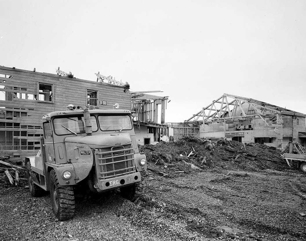 Historic Photo : Naval Operating Base Dutch Harbor & Fort Mears, Headquarters Area Recreation Hall & Theater, Unalaska, Aleutian Islands, AK 1 Photograph