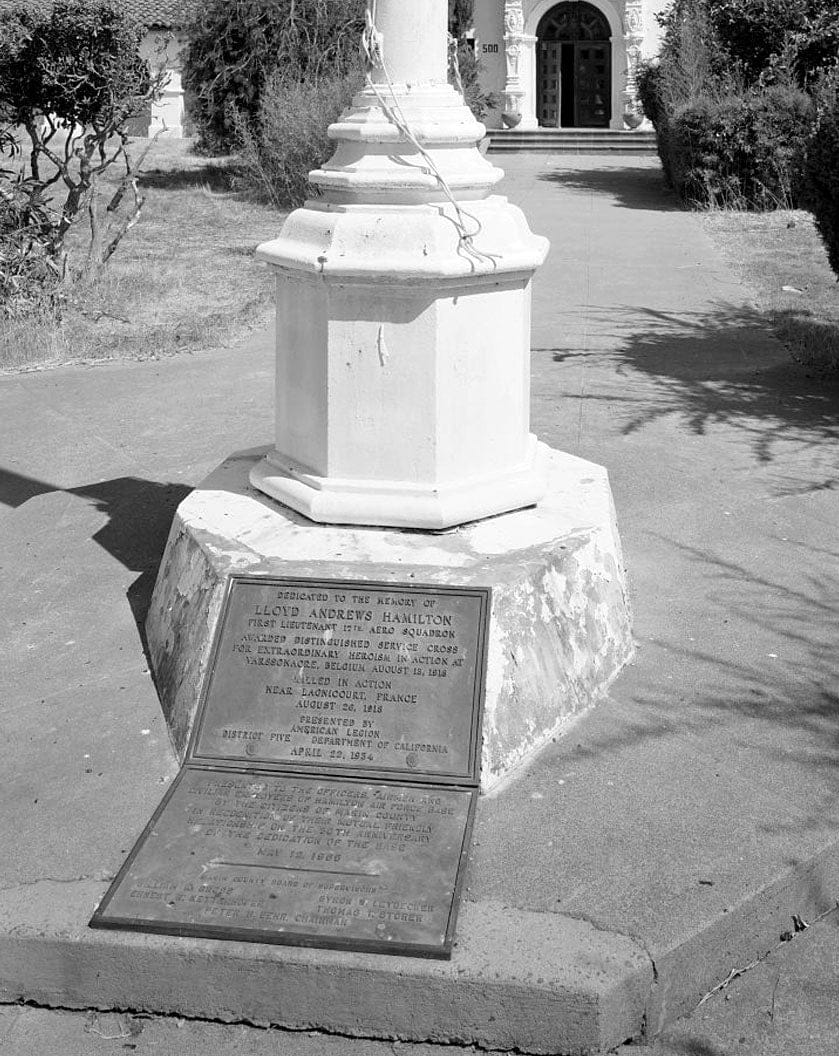 Historic Photo : Hamilton Field, Flagpole, Northeast end of Palm Avenue in front of Facility No. 500, Novato, Marin County, CA 1 Photograph
