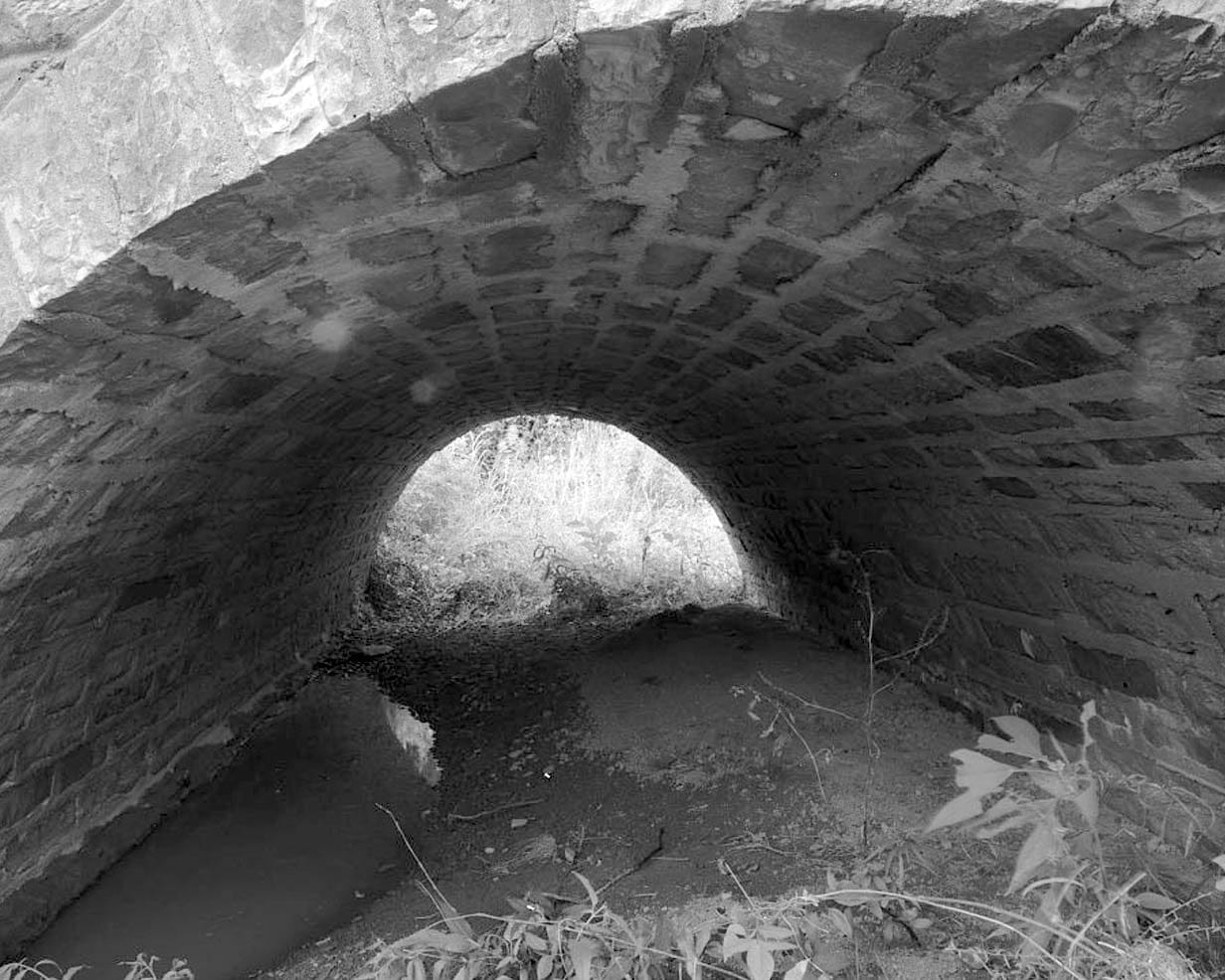 Historic Photo : Milltown Bridge, Spanning Vache Grasse Creek tributary at County Road No.77, Milltown, Sebastian County, AR 2 Photograph