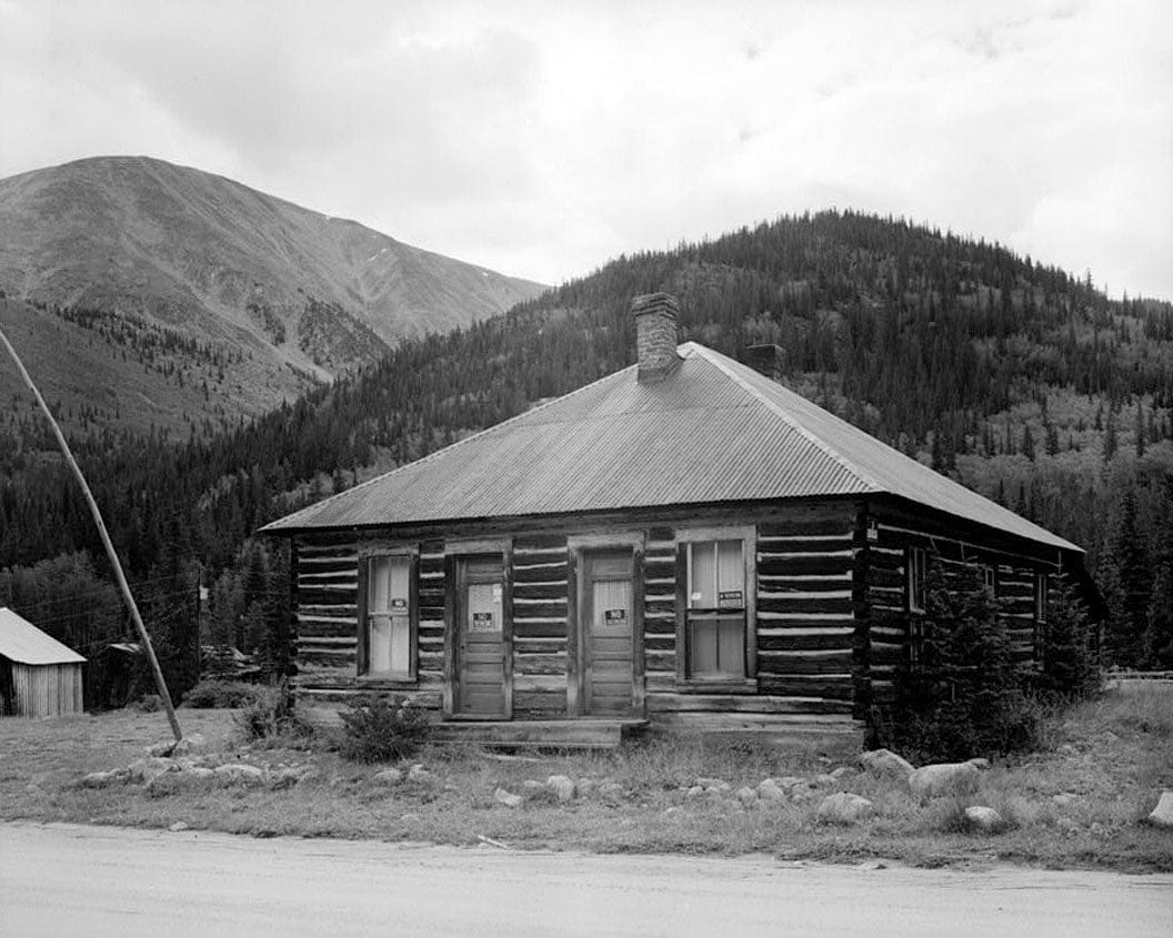 Historic Photo : Clark-Wild-Carlen Duplex, Southwest corner, Pitkin Street & Gunnison Avenue, Saint Elmo (historical), Chaffee County, CO 1 Photograph