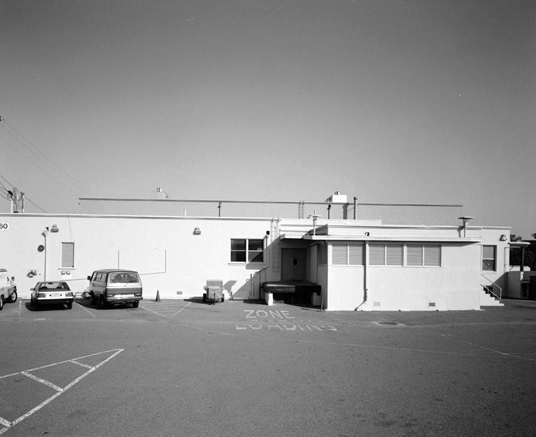 Historic Photo : Oakland Army Base, Private Exchange Cafeteria, Bataan Avenue & Attu Street, facing Post Headquarters Building, Oakland, Alameda County, CA 2 Photograph