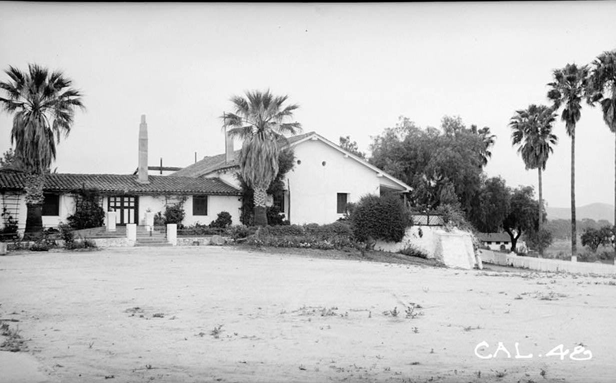 Historic Photo : Casa del Rancho Santa Margarita y Los Flores, U.S. Highway 101, Oceanside, San Diego County, CA 1 Photograph