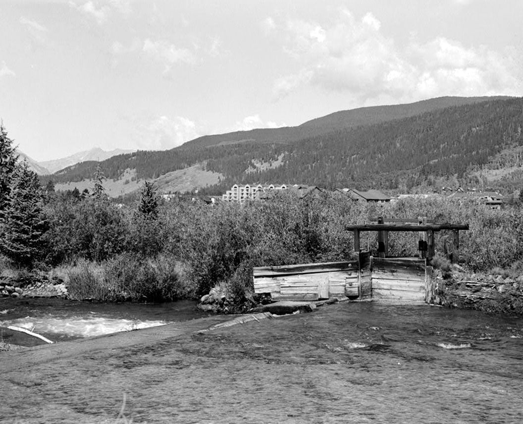 Historic Photo : Snake River Ditch, Headgate on north bank of Snake River, Dillon, Summit County, CO 1 Photograph