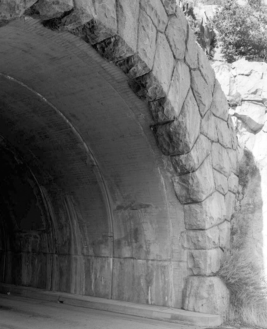 Historic Photo : Big Oak Flat Road Tunnel No. 1, Through mountain spur on New Big Oak Flat Road, Yosemite Village, Mariposa County, CA 3 Photograph