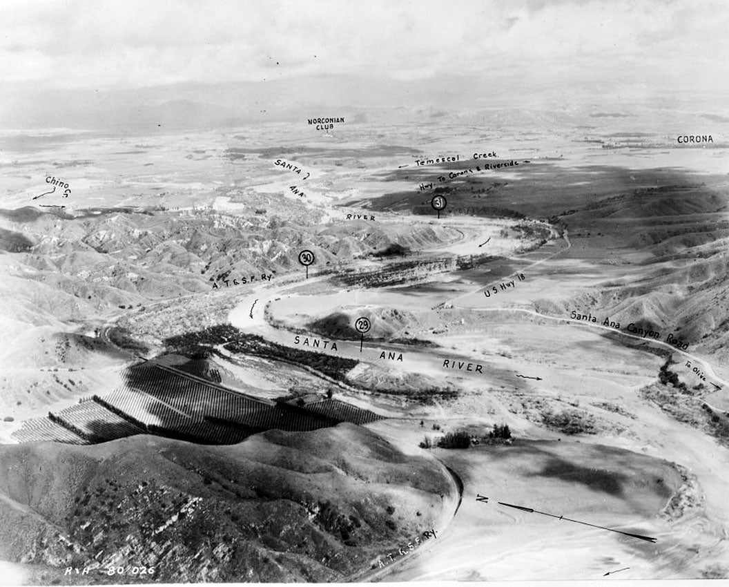 Historic Photo : Prado Dam, Santa Ana River near junction of State Highways 71 & 91, Corona, Riverside County, CA 2 Photograph