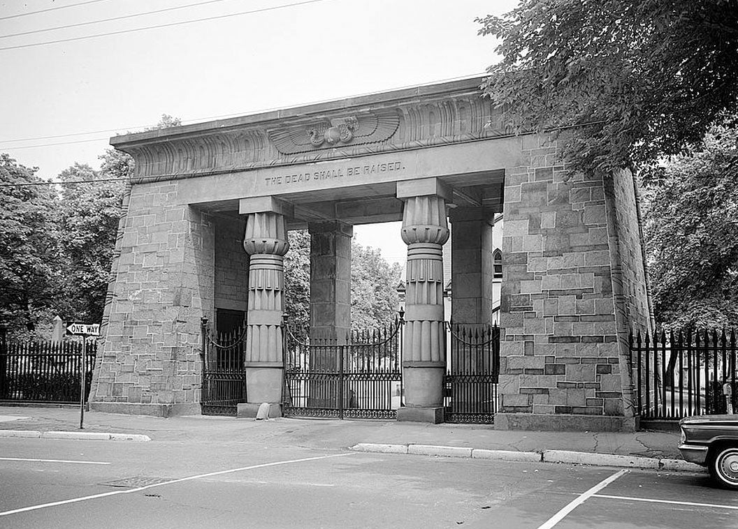 Historic Photo : Grove Street Cemetery Entrance, 227 Grove Street, New Haven, New Haven County, CT 1 Photograph