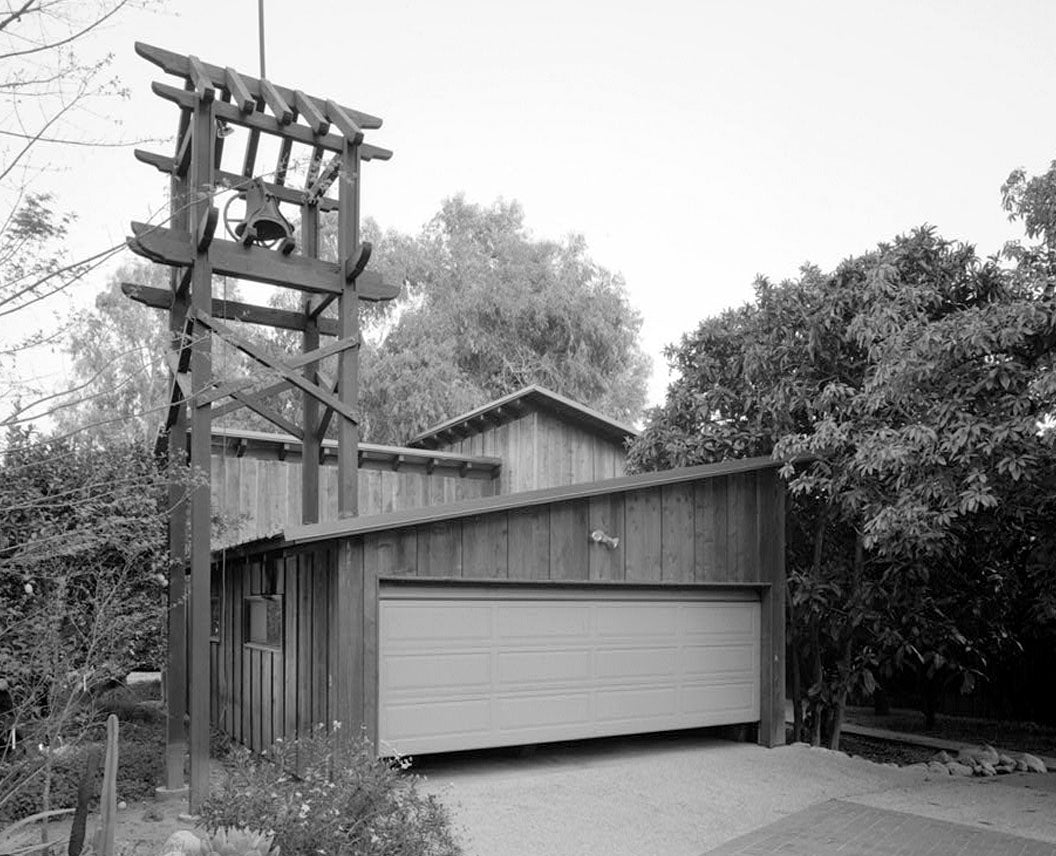 Historic Photo : Sam & Alfreda Maloof Compound, Garage & Wood Storage Building, 9553 Highland Avenue, Rancho Cucamonga, San Bernardino County, CA 1 Photograph