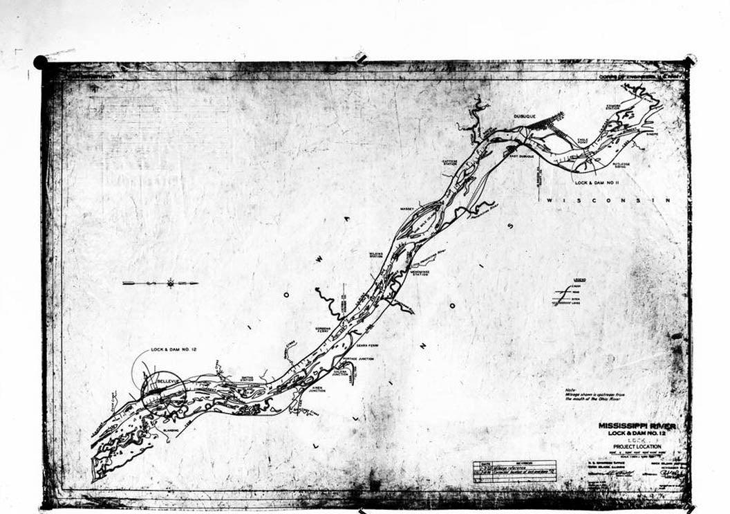 Historic Photo : Mississippi River 9-Foot Channel Project, Lock & Dam No. 12, Upper Mississippi River, Bellevue, Jackson County, IA 2 Photograph